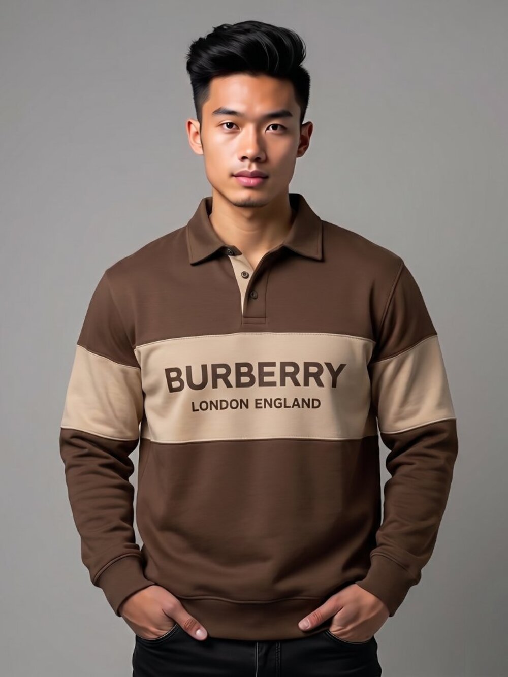 Mens Burberry Collared Sweatshirt